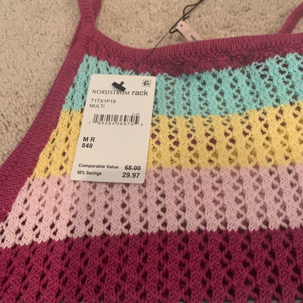 KNIT MULTI COLORED STRIPPED TOP